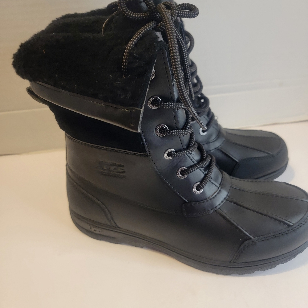 KIDS UGG BUTTE II CWR BLACK SUEDE WATERPROOF DUCK BOOT SZ6 - Picture 11 of 13